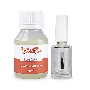Kit Esmalte Tratamento Base Cetim 60ml + Frasco Vidro 10ml