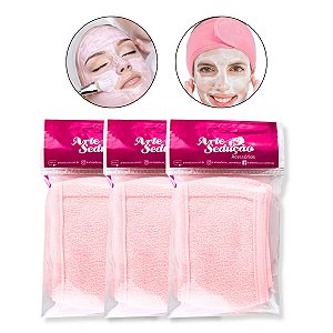 Kit 3 Faixa de Cabelo Atoalhada Skincare Design Estética Spa