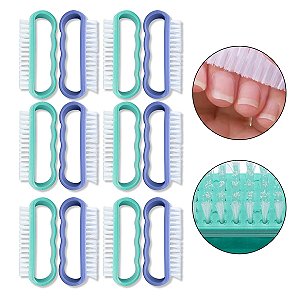 Kit 12 Escovinha Unha Manicure Pedicure Higiene Limpeza Pés