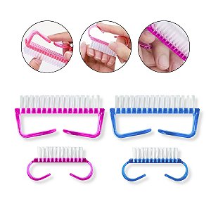 Kit 4 Escovinhas Manicure Pedicure Limpeza Higiene de Unhas