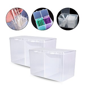 Kit 2 Organizador Divisória Multiuso Algodão Cotonete Palito
