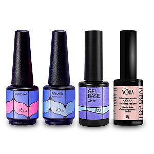Kit Blindagem Vòlia Gel Base + Primer + Desidrat + Top Coat