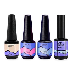 Kit Blindagem Vòlia Gel Base + Primer + Desidrat + Top Coat