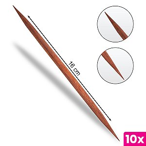 Kit 10 Palito para Unhas Paraju 2 Pontas 16 cm Arte Sedução