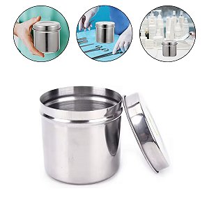 Porta Gaze Algodão Cotonete Aço Inox Manicure Dentista 7cm