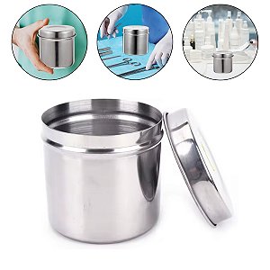 Porta Gaze Algodão Cotonete Aço Inox Manicure Dentista 10cm