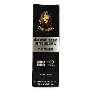 100 Lâminas de Barbear Descartáveis Aço Inox, Leon Barber