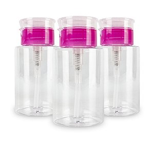 Kit 3 Porta Acetona Plástico Removedor Esmalte Dosador 180ml