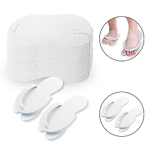 Kit 200 Chinelos EVA Branco Descartável Pedicure SPA dos Pés