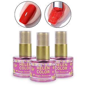 Kit 3 Removedor Esmalte Gel Magic Remover 16ml Helen Color