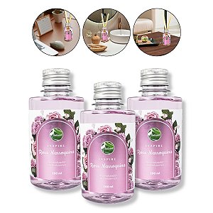 Kit 3 Aromatizadores Pantanal Aromas Rosa Marroquina 200ml