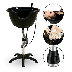 Lavatório Portátil Com Pé Fixo Ducha Lavagem De Cabelo Salão