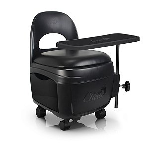 Cadeira Para Manicure Mesinha Altura Ajustável Gaveta Preta