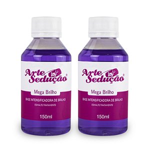 Kit 2 Base Esmalte Mega Brilho Unhas 150ml Arte Sedução