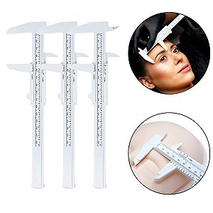 Kit 3 Paquímetro Plástico 15cm Micropigmentação Sobrancelha