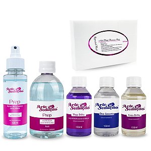 Kit Brilho Máximo +Prep Refil Arte Sedução +Algodão Prensado