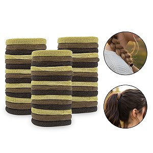 Kit 300 Elásticos Xuxinha Nude Marrom Bege Cabelos Atacado