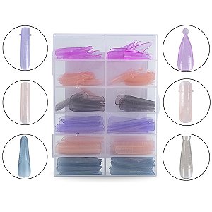 Kit 6 Modelos Moldes de Unhas 144 Unidades Formatos Variados