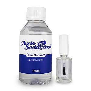 Kit Óleo Secante Esmalte 150ml Secagem Rápida + Frasco Vidro