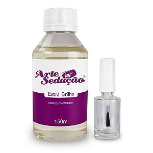 Kit Base Extra Brilho 150ml Unhas Arte Sedução + Frasco 10ml