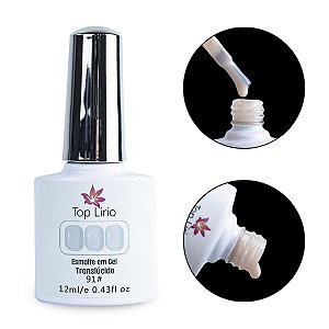 Esmalte em Gel Top Lírio Nude Translúcido Unhas LED/UV 12ml