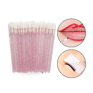 Kit 50 Aplicador Batom Gloss Maquiagem Cílios Descartável