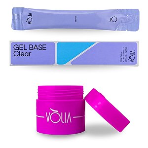 Kit Sachê Gel Base Clear Sem TPO LED/UV 12g Vòlia + Pote ECO