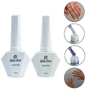 Kit 2 Rendas Esmalte em Gel Branco Cintilante Perolado 20ml