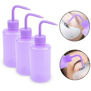 Kit 3 Frasco Pisseta Dosador Limpeza Extensão de Cílio 250ml