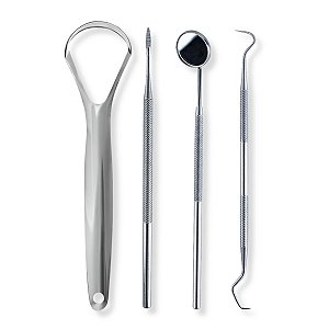 Kit 3 Instrumentos Limpeza Dental Tártaro +1 Raspador Língua