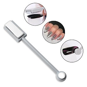 Espátula Ponta Dupla Imã Para Unha Olho de Gato Magnético