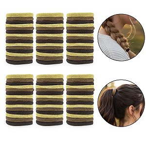 Kit 600 Elásticos Xuxinha Nude Marrom Bege Cabelos Atacado