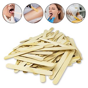 100 Abaixador de Língua Espátula Madeira Descartável Clínica