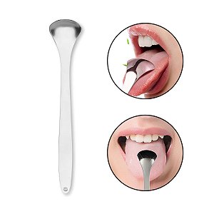 Raspador de Língua Pá Limpador Higiene Bucal Aço Inoxidável