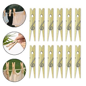 Kit 60 Prendedor Pregador Roupa de Madeira Varal Grande 7cm