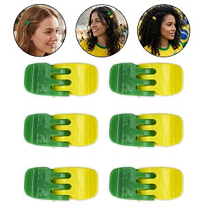 Kit 24 Presilha Pequena Verde Amarelo Brasil Torcida Copa
