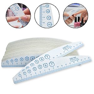 Kit 25 Lixa de Unhas Gel Lavável Bumerangue Régua 100/180