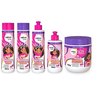 Kit Completo Cabelos Cacheados SOS Cachos Kids Salon Line