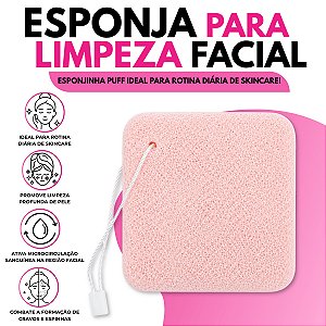Esponja de Limpeza Facial Esponjinha Puff Skincare Rosto