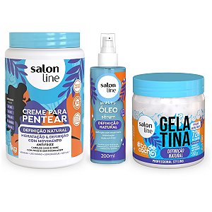 Kit Creme + Óleo + Gelatina Definição Natural, Salon Line