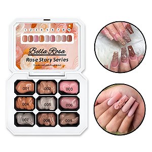 Esmalte em Gel Sólido Cremoso 9 Cores Tons Nude Bella Rosa