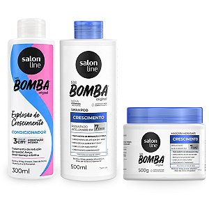 Kit Bomba Shampoo 500ml + Condicionador 300ml + Máscara 500g