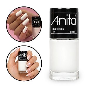 Esmalte Branco Cremoso Leitoso Francesinha Unhas 10ml Anita