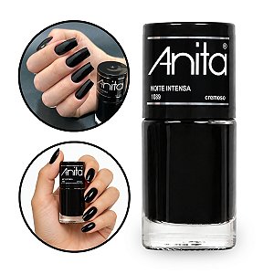 Esmalte Noite Intensa Preto Cremoso Secagem Rápida Anita