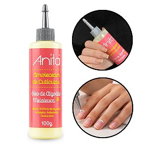 Amolecedor Cutículas Óleo de Algodão e Melaleuca 100g Anita