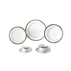 CONJUNTO EM PORCELANA DANKOTUWA PLATINA DE PRATOS PARA SOPA