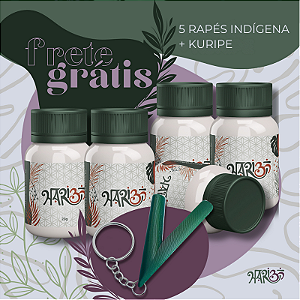 5 Rapés + Kuripe Liso com Frete Grátis