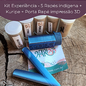 Kit Experiência - 5 Rapés indígena + Kuripe + Porta Rapé impressão 3D