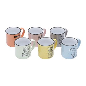 CANECA DE PORCELANA COLORIDAS MOTIVE 250ML