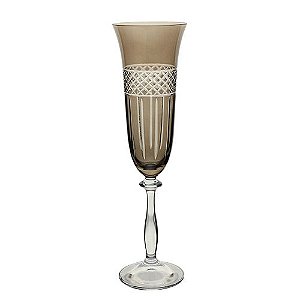 TACA CHAMPANHE ANGELA LAPIDADA CRISTAL ECOLOGICO 190ML 24CM